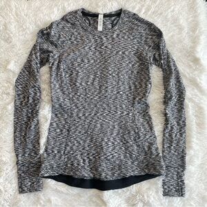 Lululemon 🍋 Runderful Long Sleeve Spaced Put Space Dye Black 6